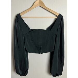 Urban Outfitters Maddie Bustier Crop Top Balloon Long Sleeve Size Medium Women’s